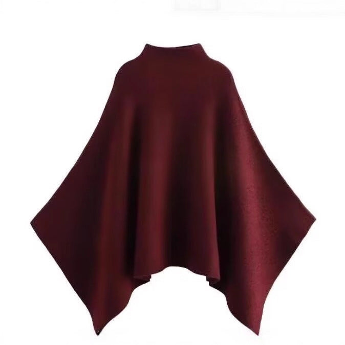 Style New Women's Fashion Stand Collar Knit Cape Coat