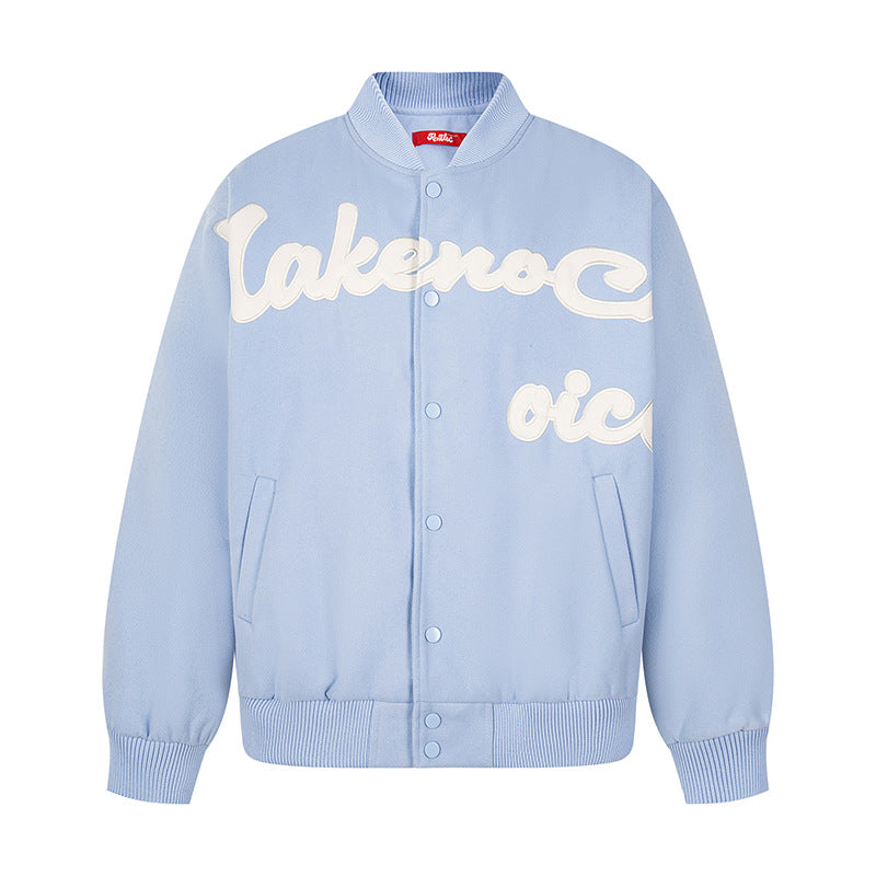 Embroidery Baseball Jacket Casual Loose Fit Couple's Outwear