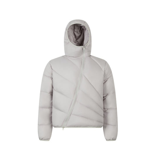Irregular diagonal zipper cotton jacket