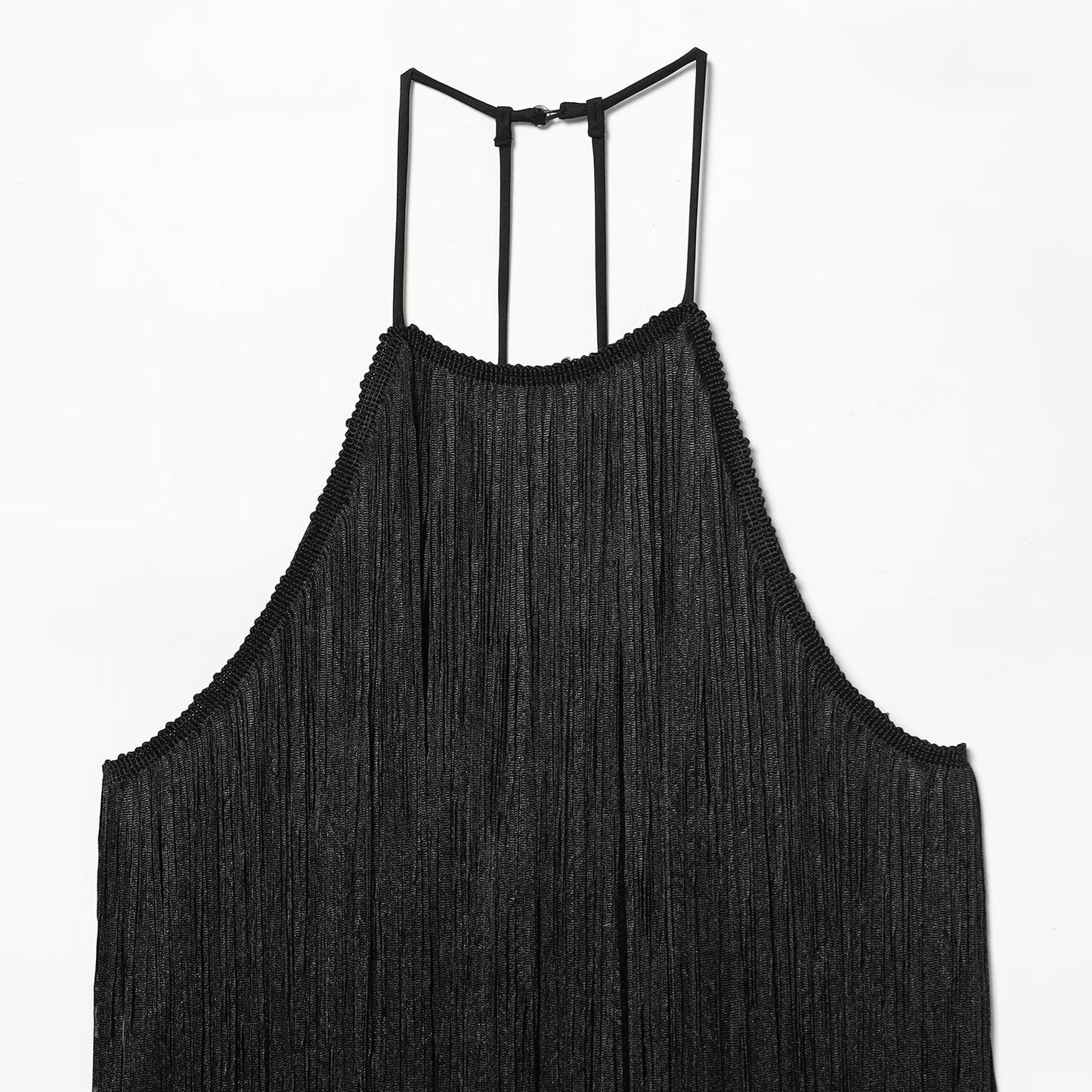 Top Spicy girl velvet fringe hanging neck top