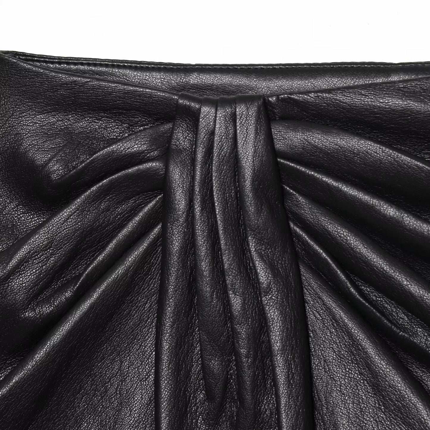 Spicy girl faux leather pleated skirt pants