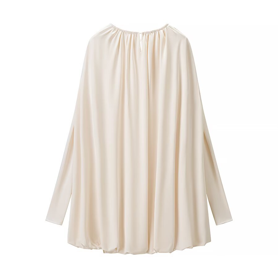 Street cape style pleated loose dress