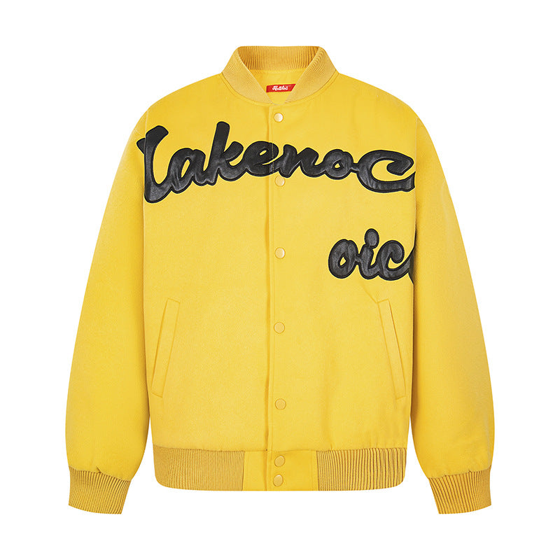 Embroidery Baseball Jacket Casual Loose Fit Couple's Outwear