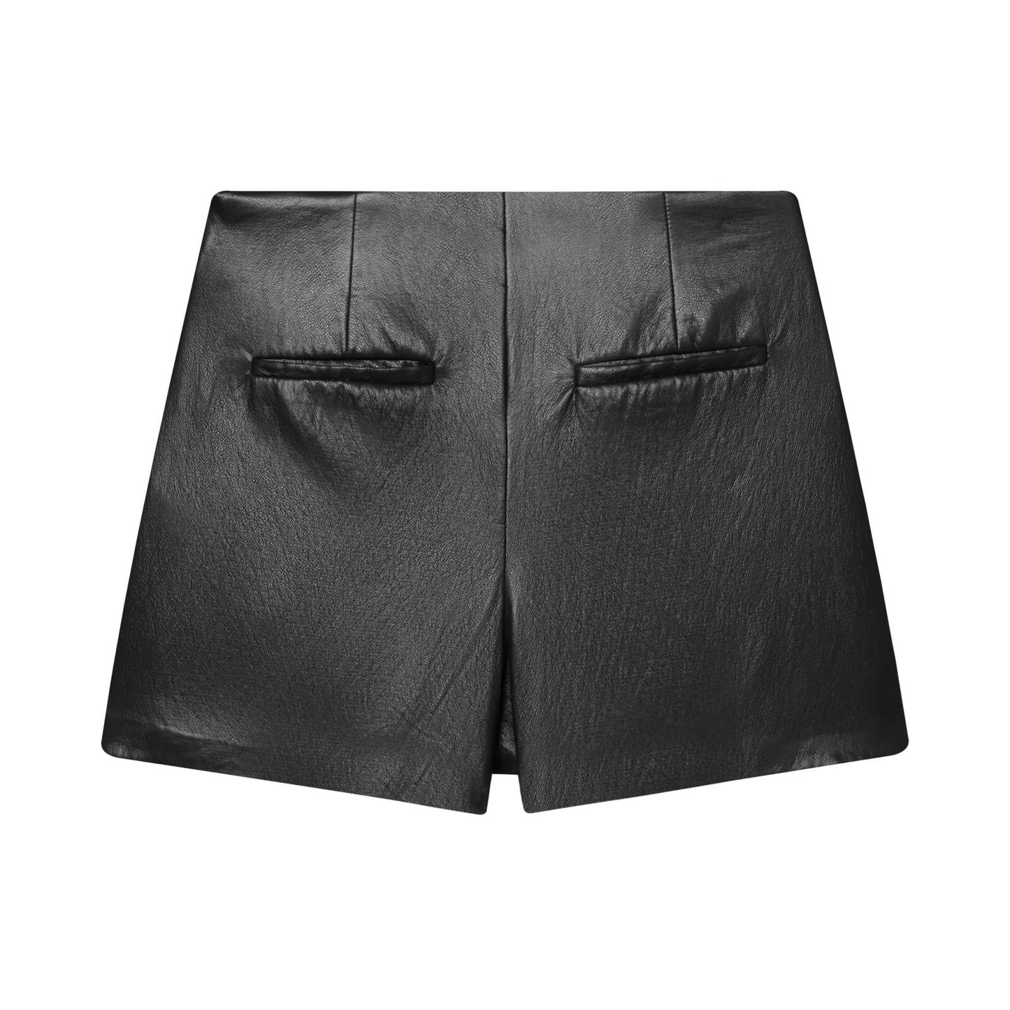 Spicy girl faux leather pleated skirt pants