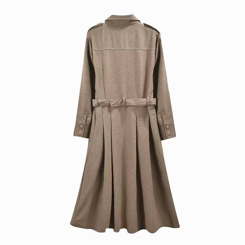 French commuting style elegant dress with belt