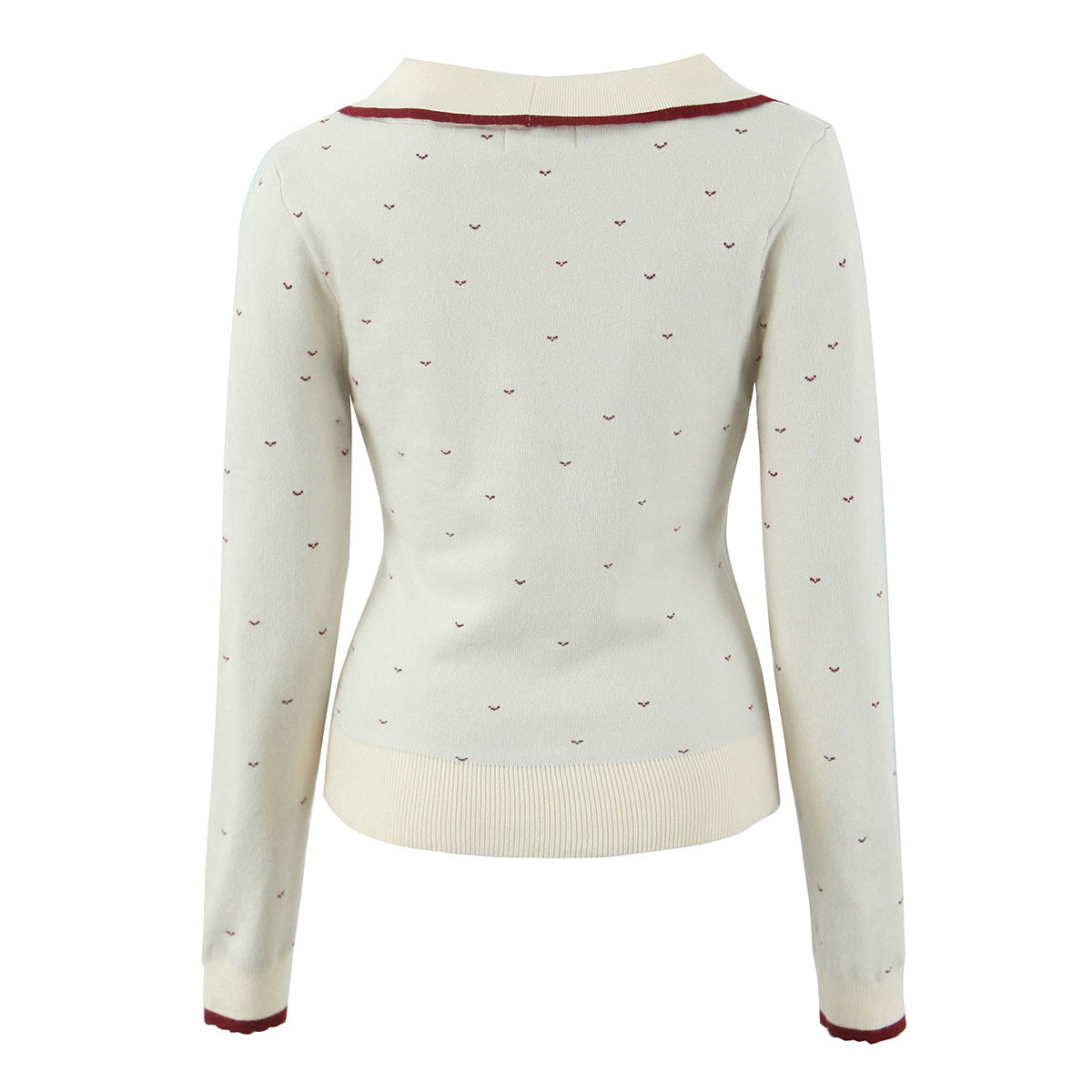 Collar button long sleeved top