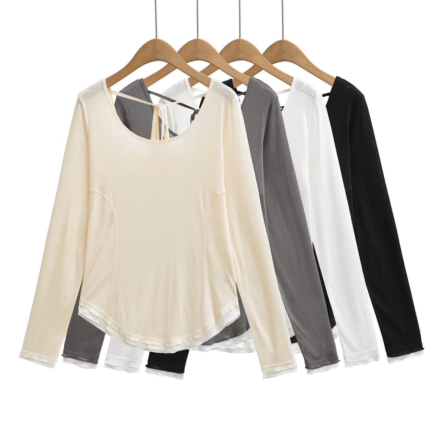 Slim fit backless tied top T-shirt