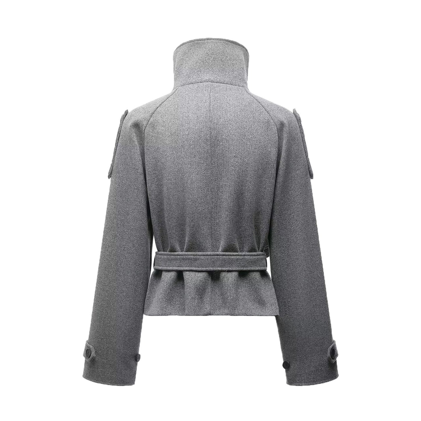 Fashionable  Style Women's Casual Double-Breasted Belted Coat Top