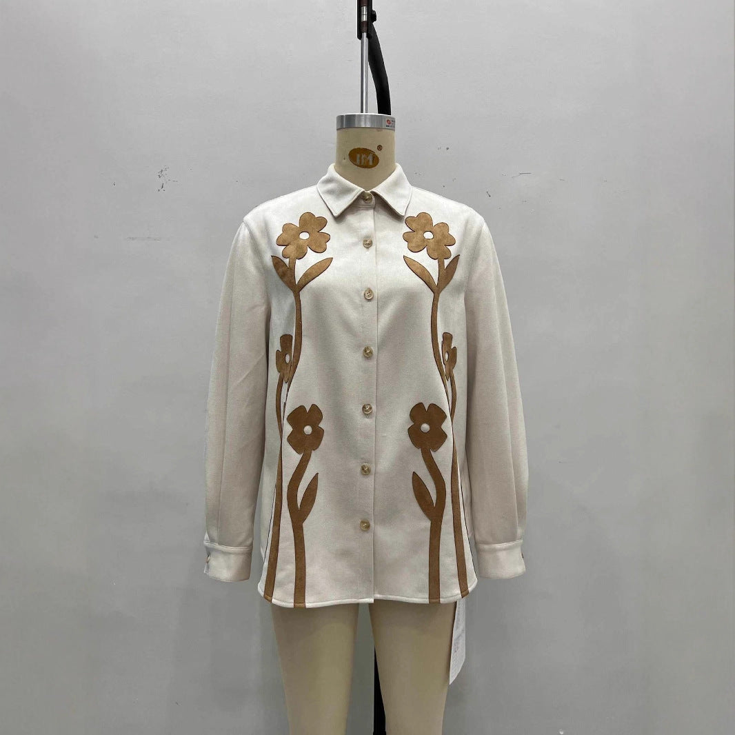Collar loose long sleeved top