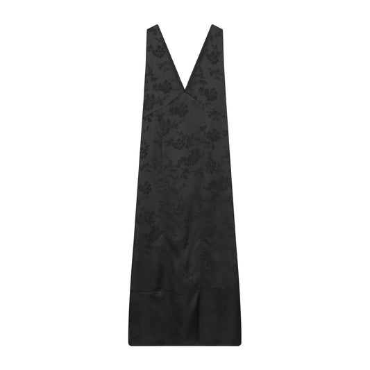 V-neck jacquard MIDI dress for women's wear