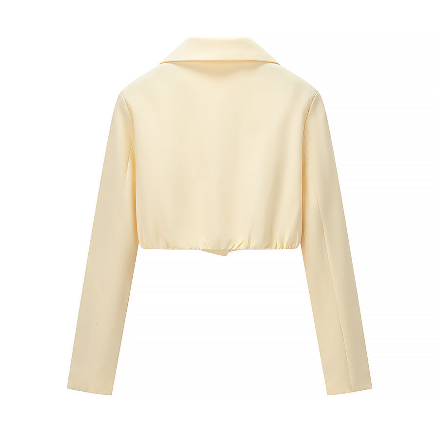 Chic One-Button Suit Bodysuit Set Women's Fashion  Trendy Casual Outfit