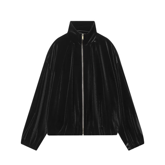 Retro style velvet pilot jacket women's clothing