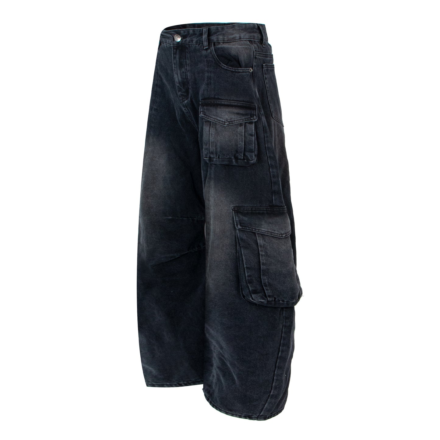 Washed Vintage Loose Cargo Pants Women Retro Versatile Denim Pants
