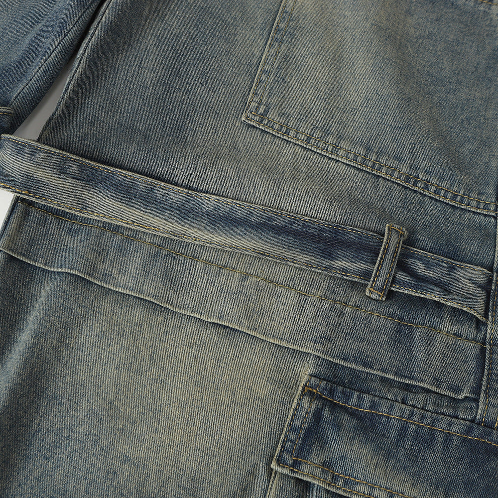 Multi pocket strap jeans