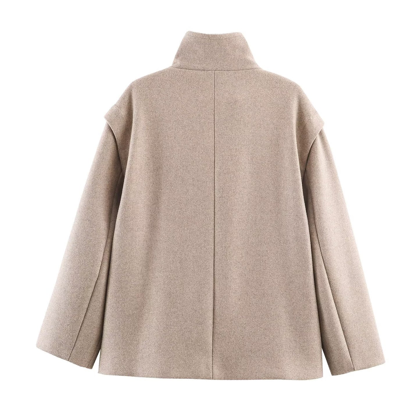 Minimalist style blended high neck coat