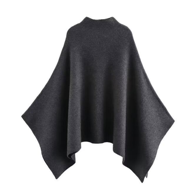 Style New Women's Fashion Stand Collar Knit Cape Coat
