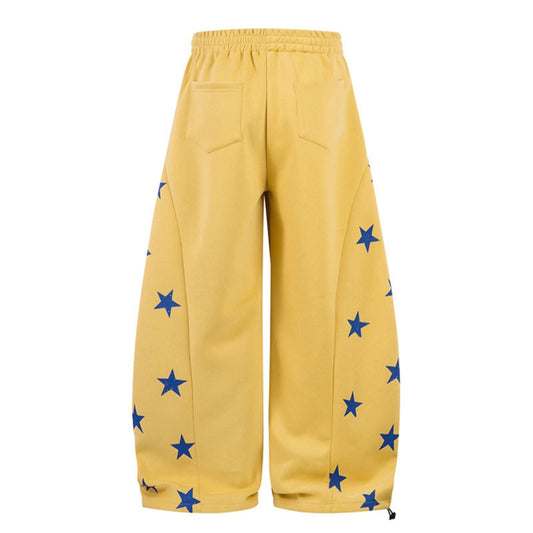 Star Print Casual Pants Women Loose Wide Leg Versatile Long Trousers