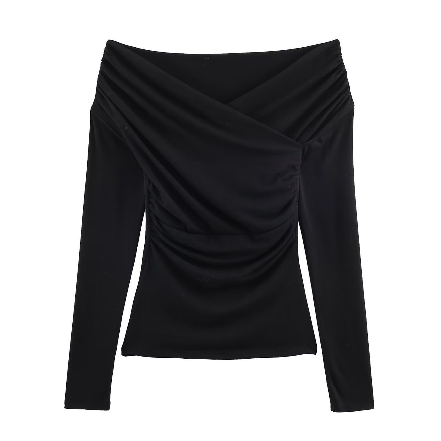 Double pleated collar pleated top for women's clothing