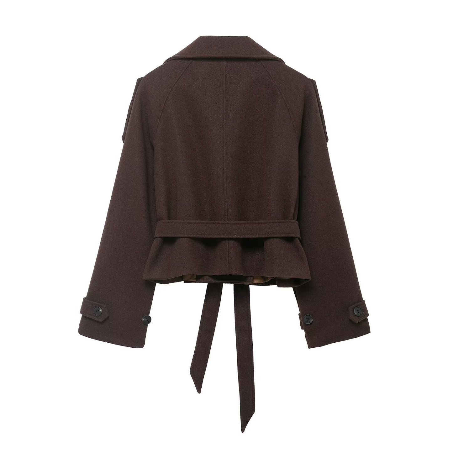 Fashionable  Style Women's Casual Double-Breasted Belted Coat Top