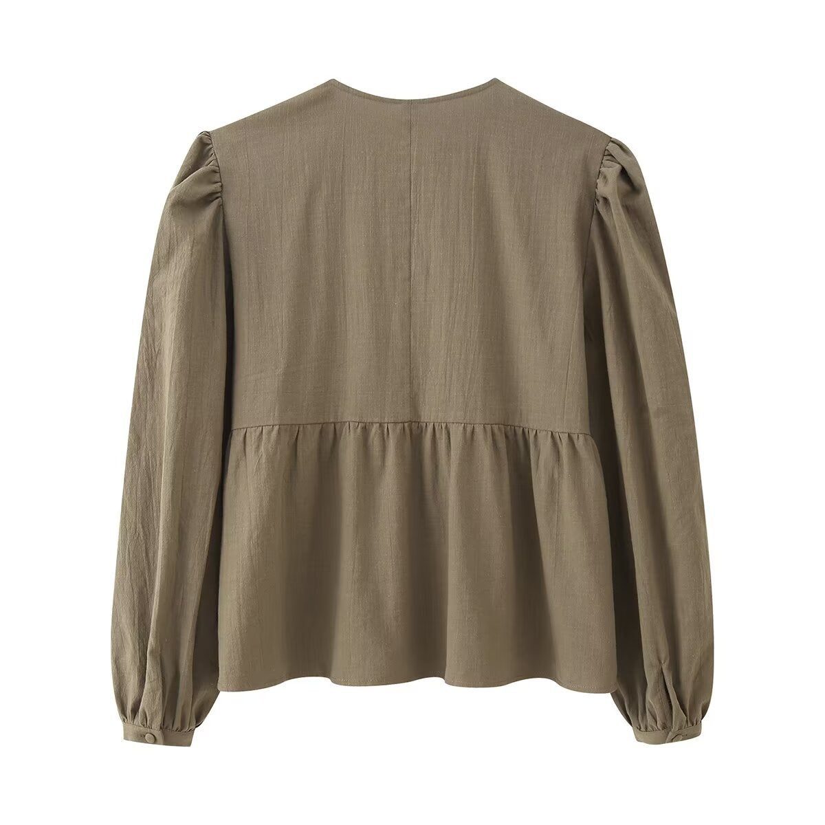 Style Embroidered Long Sleeve Chest Embroidery Shirt