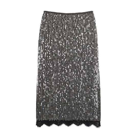 Street bead lace midi skirt for women