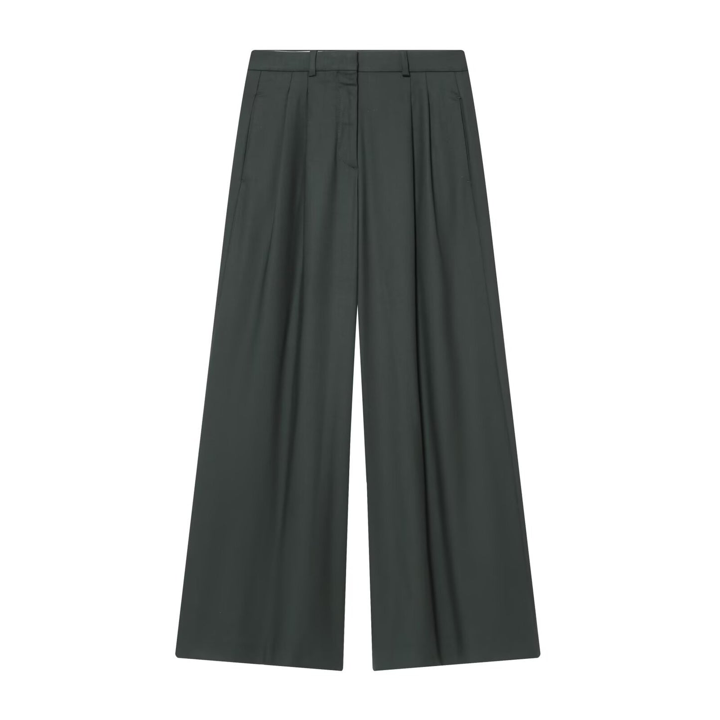Commuting style loose wide leg pleated pants