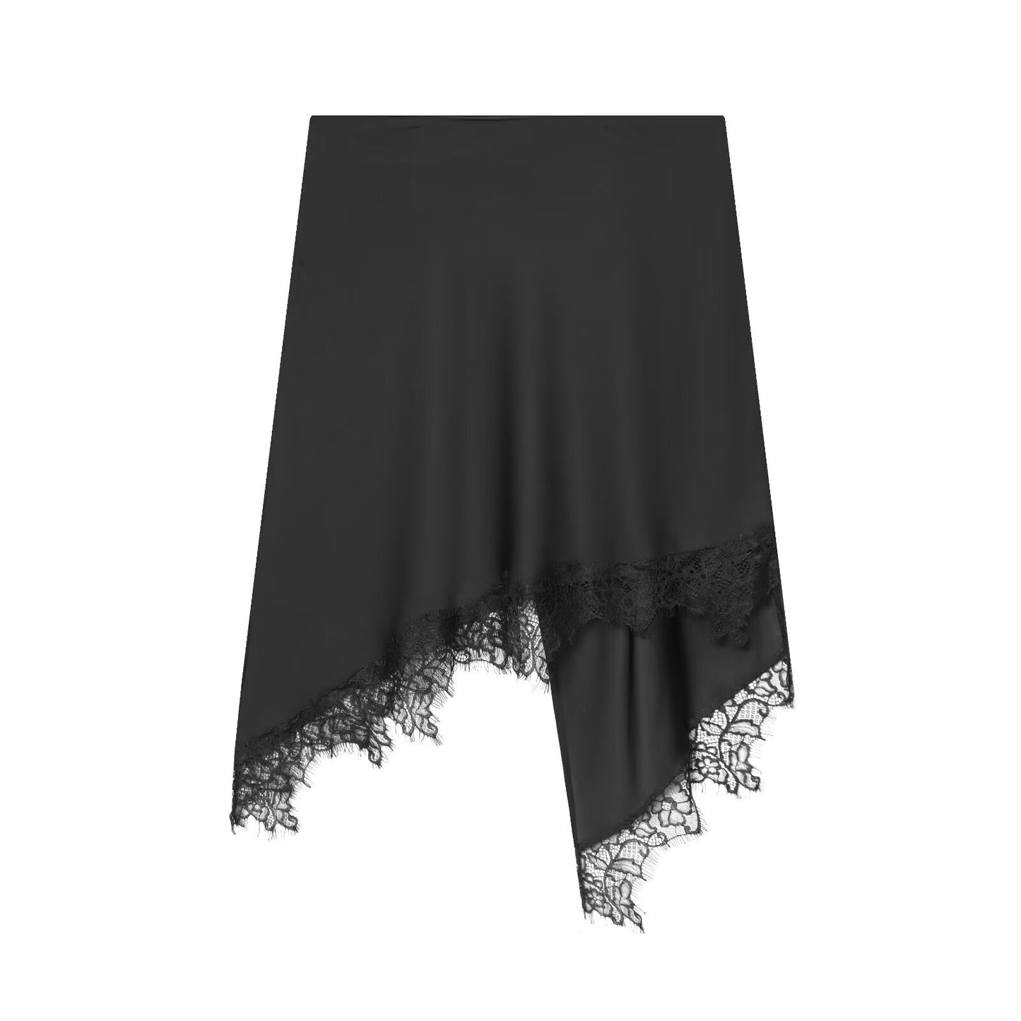 Irregular lace patchwork skirt