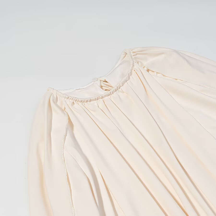 Street cape style pleated loose dress