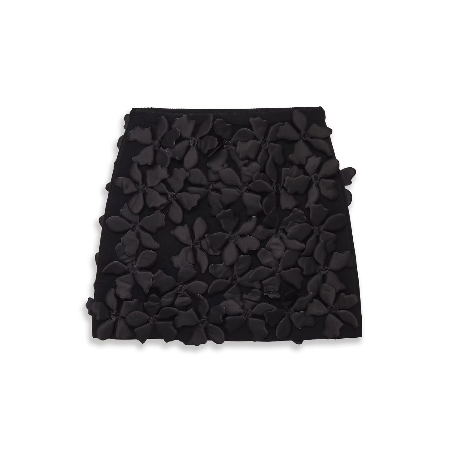 Spicy Girl Flower Construction Knitted Mini Skirt