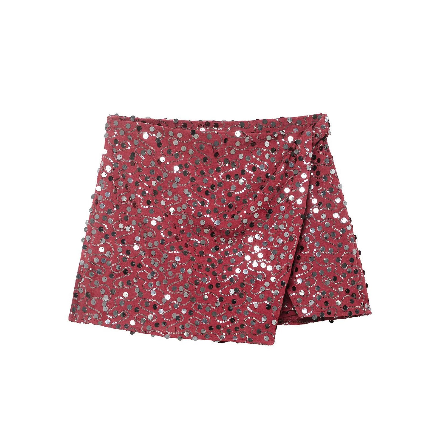 Spicy girl bead embellished double breasted mini skirt