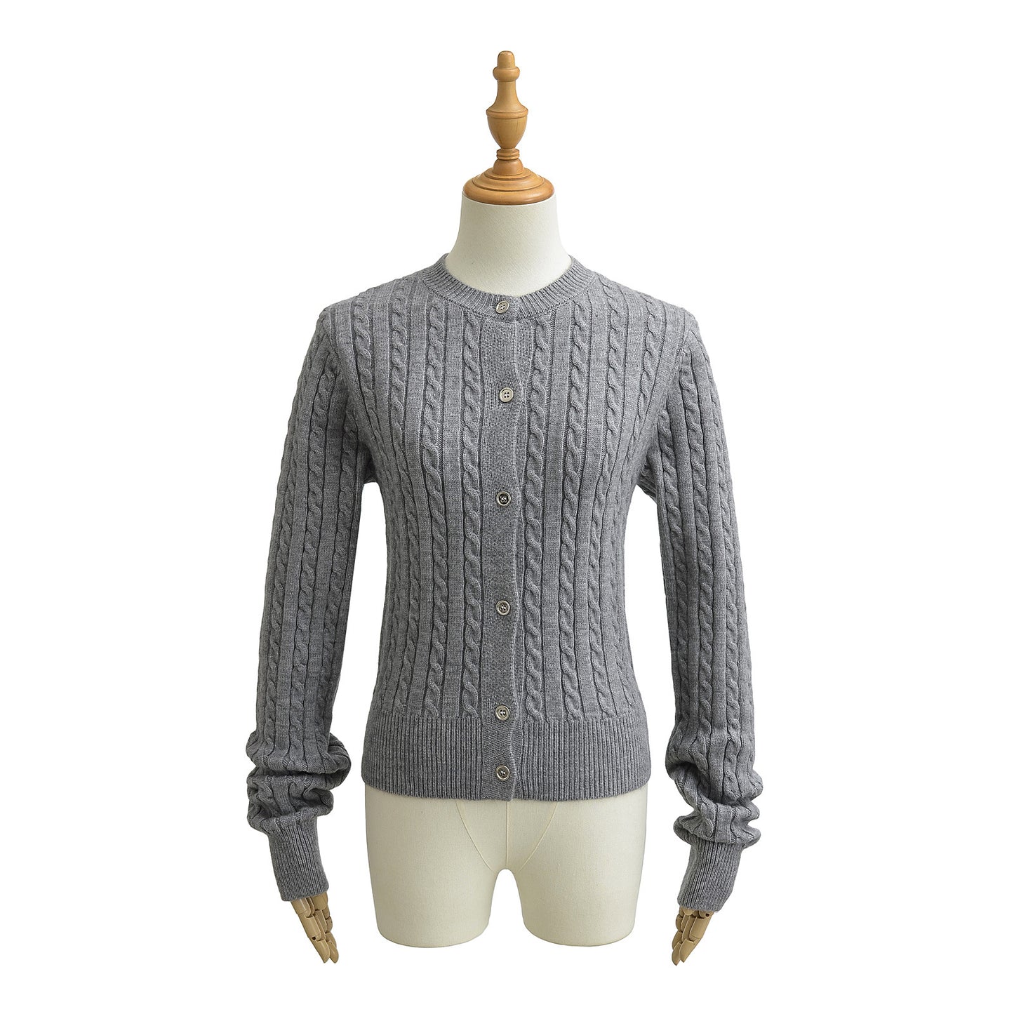 Round neck single breasted cardigan women's sweater
